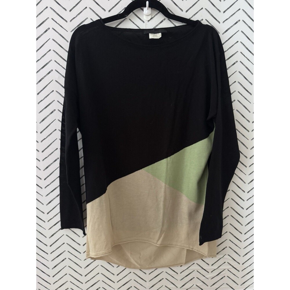 Les Copains BVM Spa Asymmetrical Cotton Long‎ Sleeve Tunic Blouse Size Medium